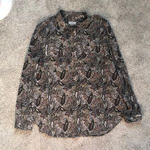 3/4 Length Sleeve Loft Paisley Blouse